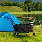 outdoor folding cart solid tires 360 wheels 600d tear resistant fabric solution for camping holiday shopping