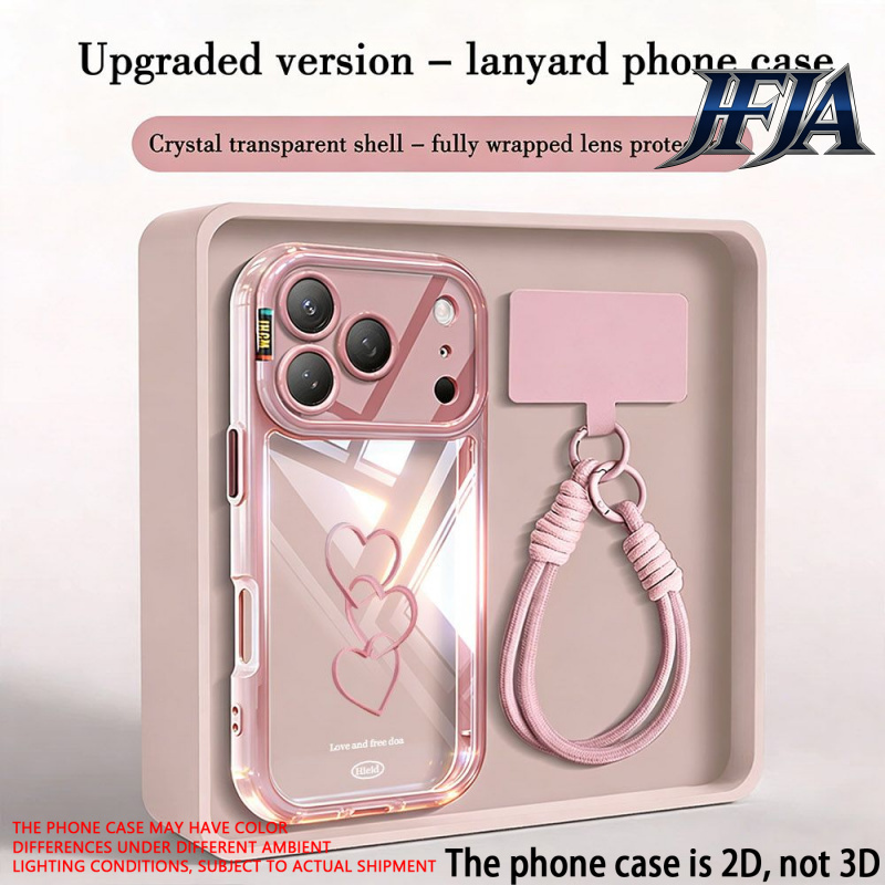 TEMU Custodia per telefono: 2DFlat Custodia color crema a con motivo a rosa e cordino, adatta per iPhone X/11/12/13/14/15/16/17/Air/Pro/Pro Max/Plus.