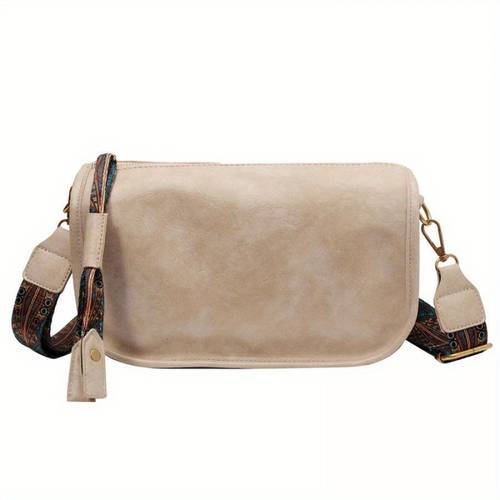 women shoulder bag vintage boho adjustable strap purse zipper closure crossbody bag
