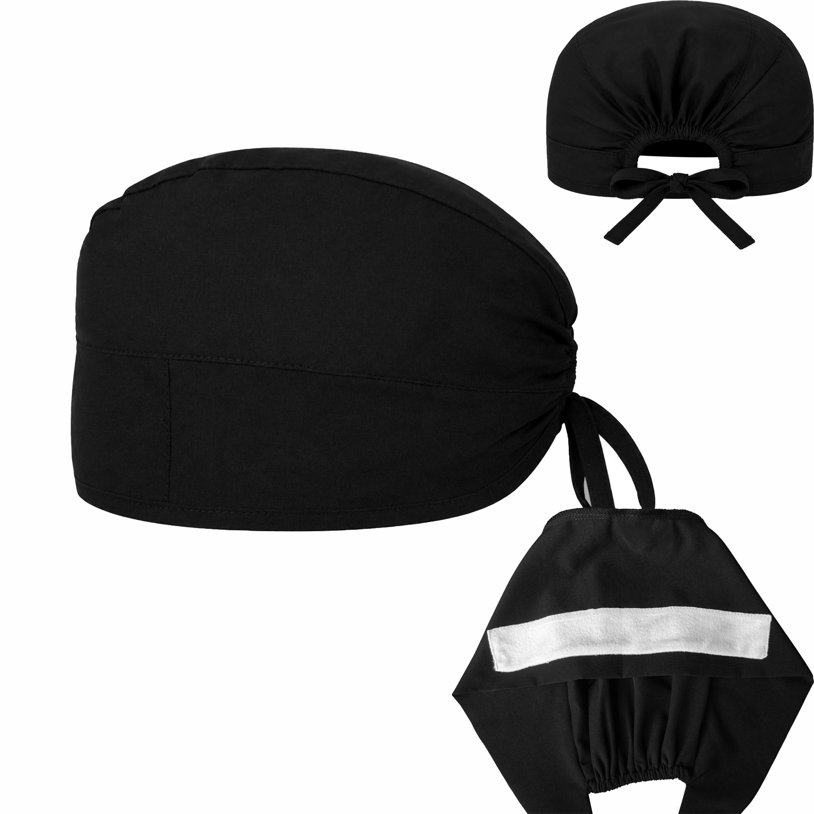 TEMU Adjustable Scrub With Built In Sweatband Front Double Layered Back Single Layer Nurse Hat Reusable Work For Nurses Doctors Dentists Reusable