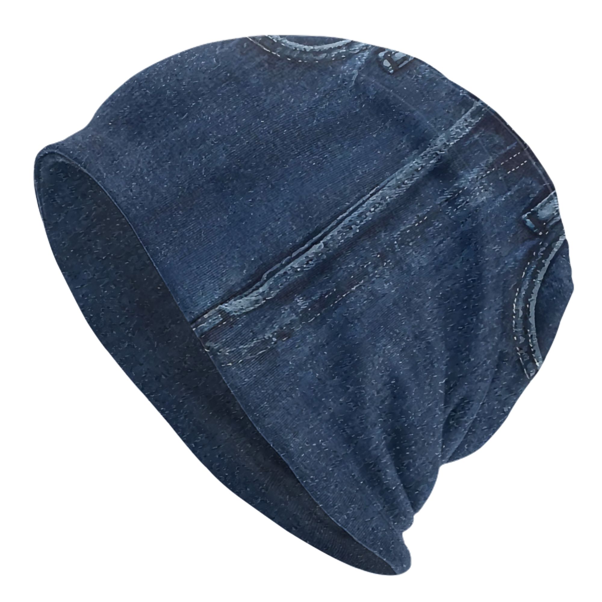 TEMU A Stylish Beanie Featuring A Blue Texture, Perfect For Men During Winter. A Fun And Warm Accessory For Casual Outdoor Activities Or As A