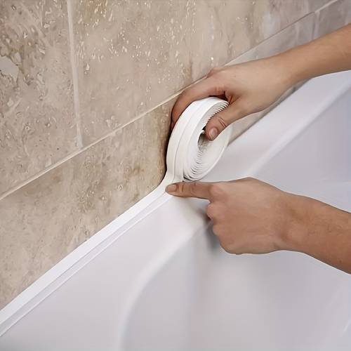 28 0m self sealing tape vinyl material tool free cutting flexible and durable suitable for kitchen stoves bathroom sinks and toilet home decoration