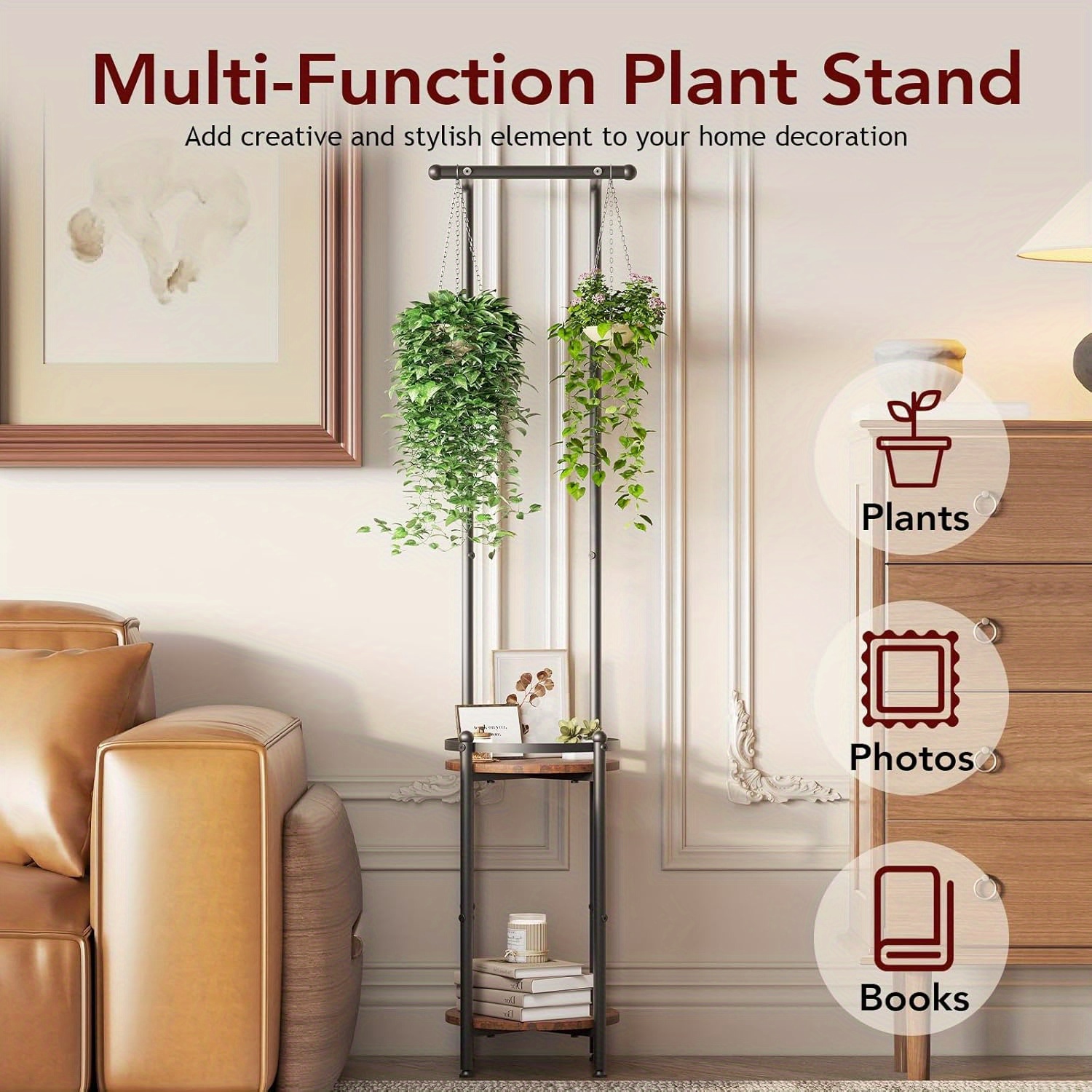 plant stand indoor outdoor heavy duty metal 2 tier hanging - Temu