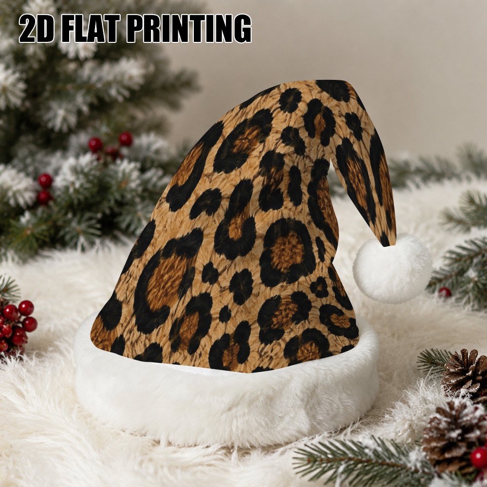 TEMU 2d Flat Printing 1pc Polyester Christmas Hat For Holiday Party, Halloween, Celebration Costume Accessory