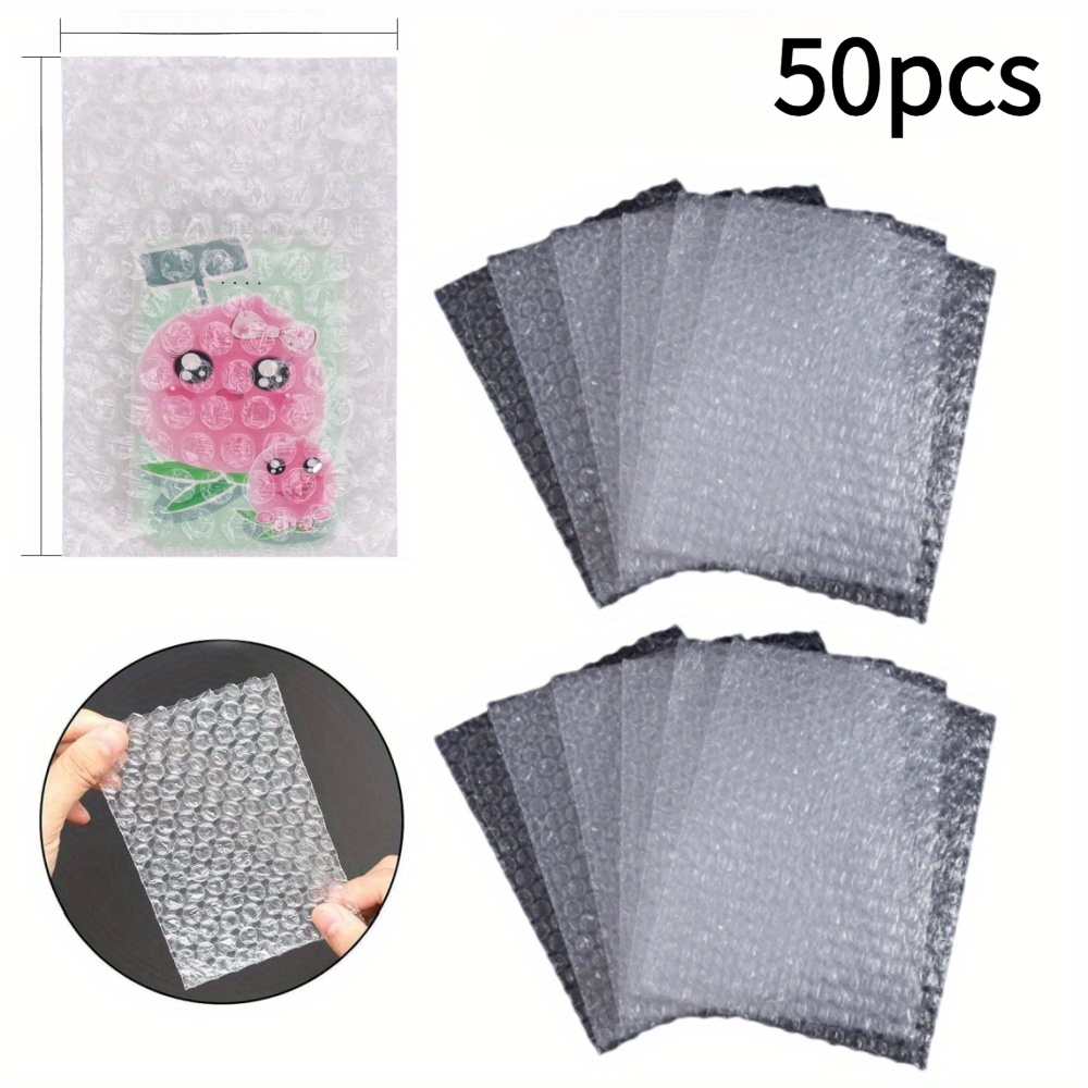 TEMU 50/100 stuks Bubbelplastic Zakken 4 Inch X 6 Inch, Bubbelzakken, Dubbelwandige Bubbelplastic, Verdikte Schokbestendige Schuimzakken, Geschikt