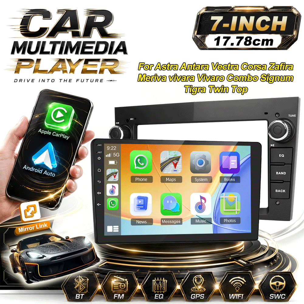 Image of 8-core 15 Car Stereo For Antara Vectra 7-inch Touch Screen Radio 4gb+64gb Auto Gps Wifi Wireless 5.0 Fm Rds Dsp 32eq Steering Wheel Control, Without Battery