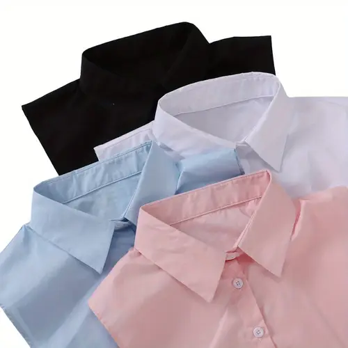 4pcs womens detachable dickey collars lightweight polyester half shirt blouse inserts breathable versatile for layering or statement piece