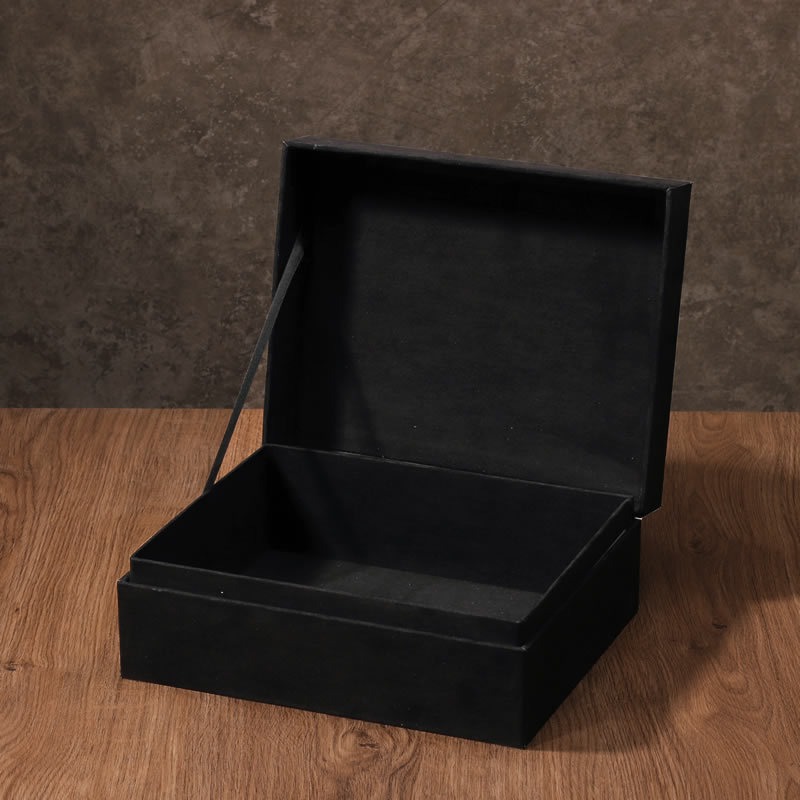 Custom Suede Velvet Flap Rectangular Gift Box, Premium Packaging