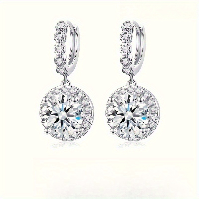 Image of Luxurious S925 Sterling Silver Moissanite Earrings Are A Statement, Combining And . Perfect For Occasions Like Valentine's Day, Mother's Day, Christmas, Thanksgiving, Birthdays, Anniversaries