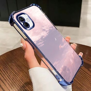Funda para Teléfono - Funda Compatible con Samsung Galaxy A04/A04E/M13/A73/A33 5G 4G Electrochapada de Cuatro Esquinas Anti-Caída Transparente Suave con Nubes Rosadas, Cielo de Sueño, Elegante, Moderna, Chic