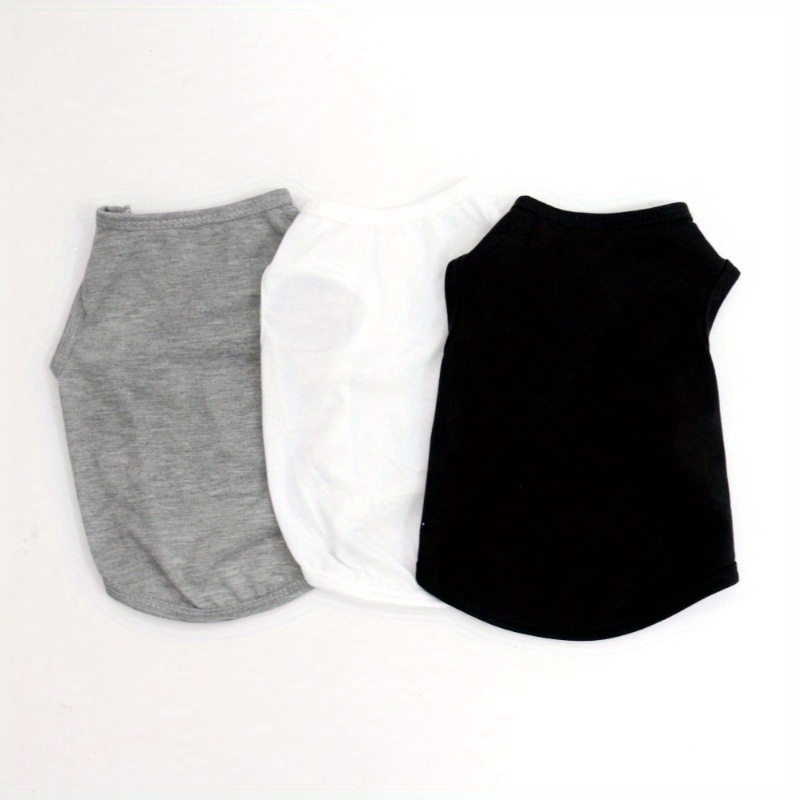 TEMU 3 pièces Vêtements pour Chien, Pull pour Animal, T-Shirt pour Chiot, Gilet Uni Coloré, Haut Manches pour Chaton, T-Shirt Fin pour Chien et Chat,