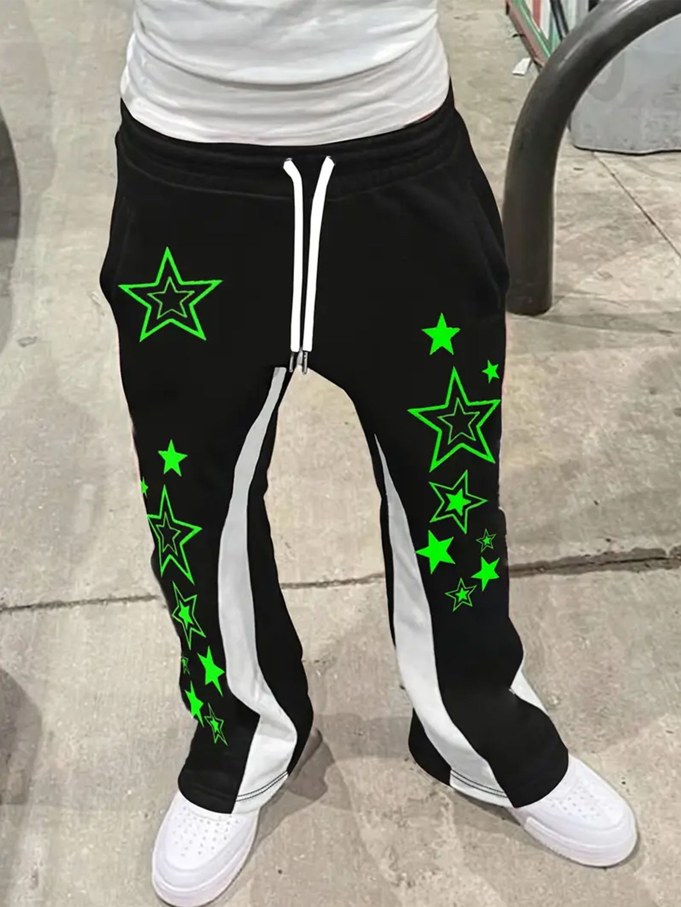 Flared Pants Super Stacked Bootcut Sweats Stacked Flare Pants Men