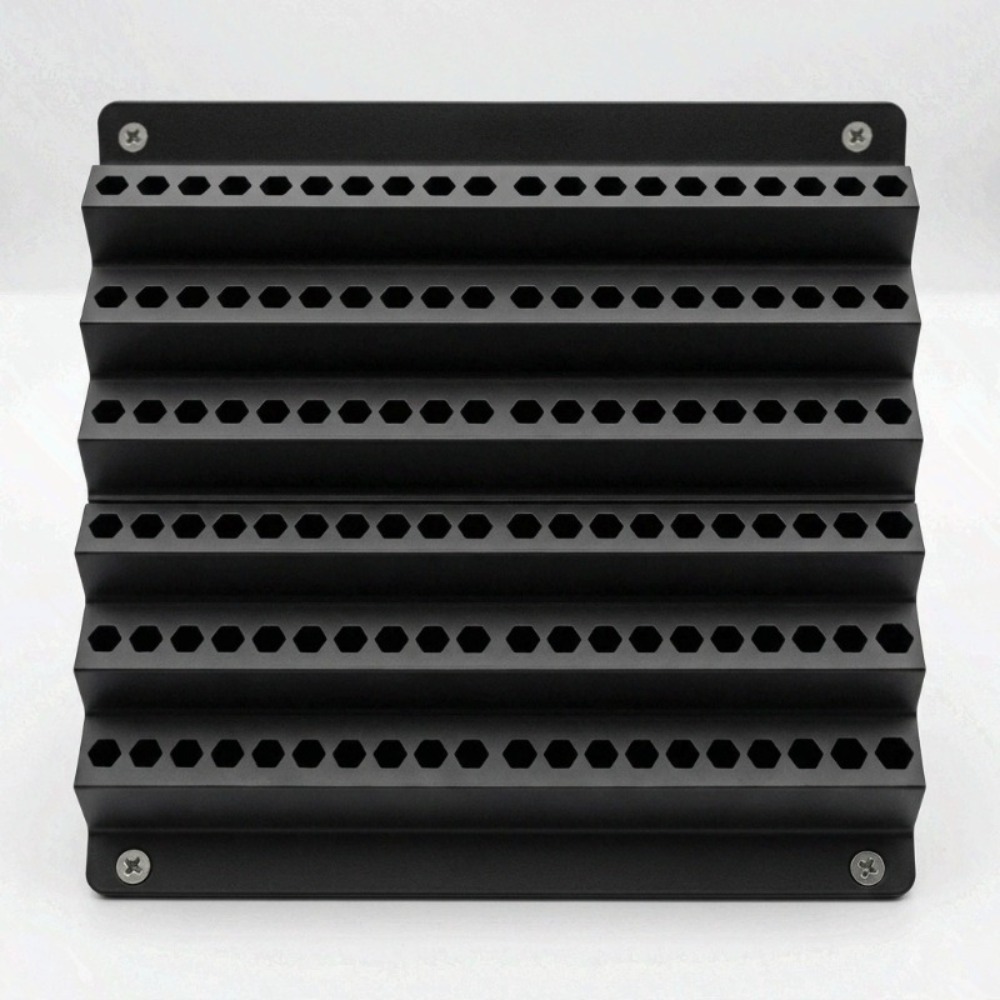 TEMU 120-hole Wall-mounted Bit Organizer Rack, 6-row Tiered Hex Drill Bit Holder For 1/4 Inch Screwdriver Bits And Drill Bits, Large Capacity