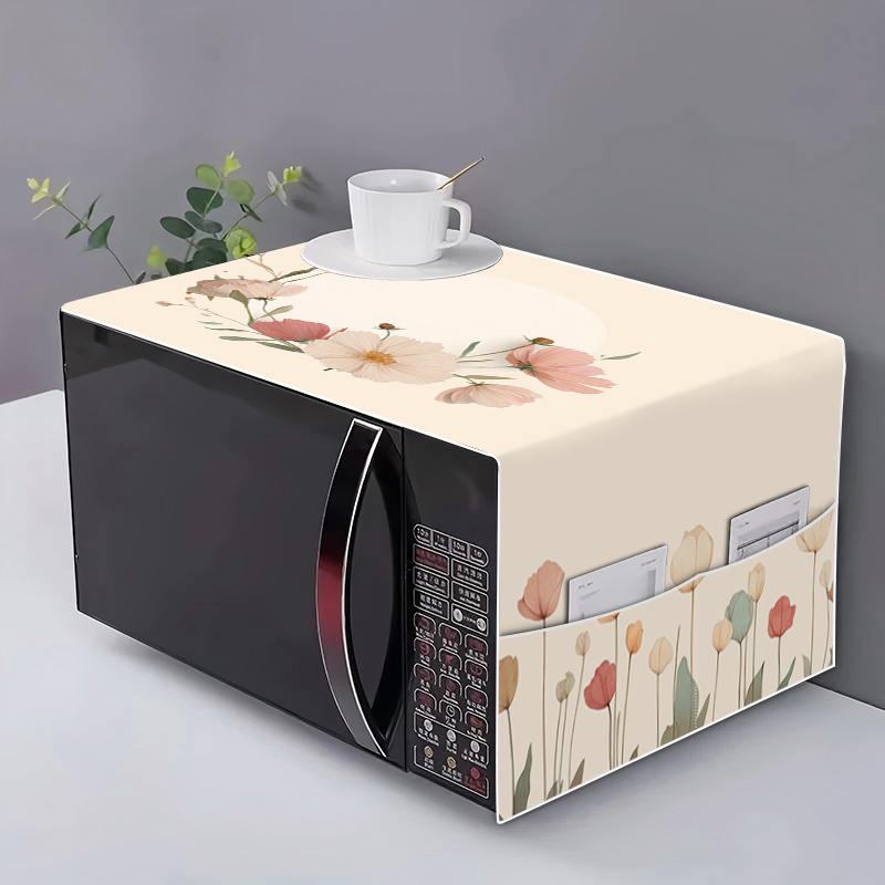 TEMU 1pz Copertura per Frigorifero , Fresca ed Elegante; Tovaglia con Motivo e Borsa di Conservazione, Copertura per Microonde, per Uso , Adatta per