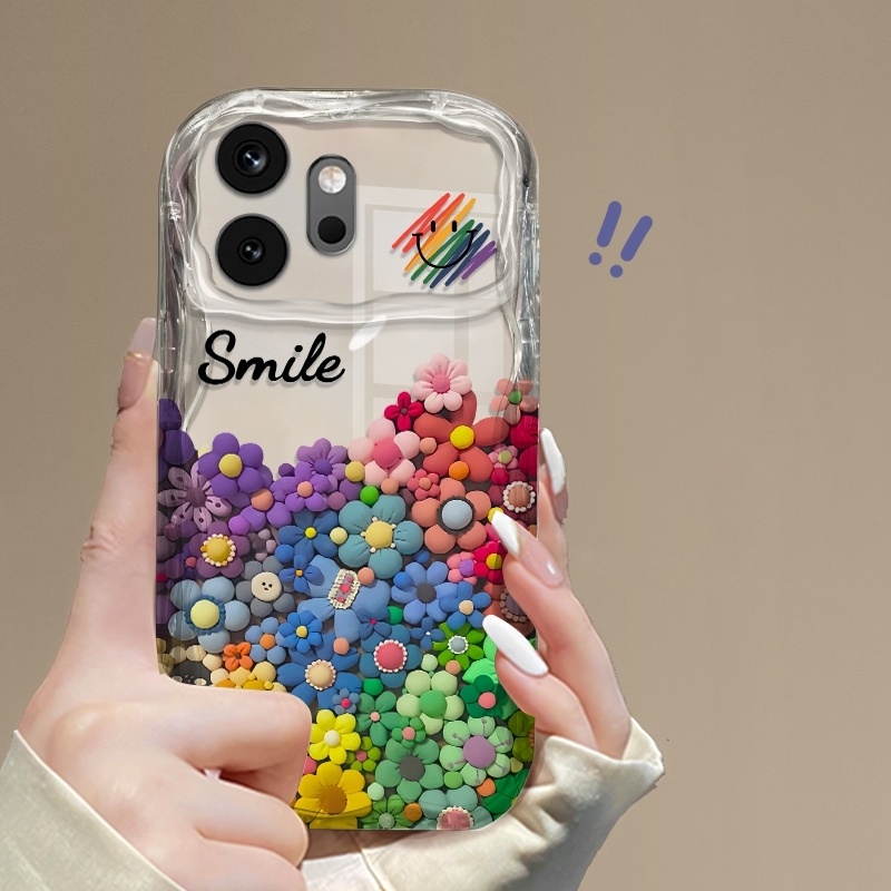 TEMU Phone Case: Suitable 600 Case Flexible Tpu Transparent Shockproof Flower Painted Back Cover