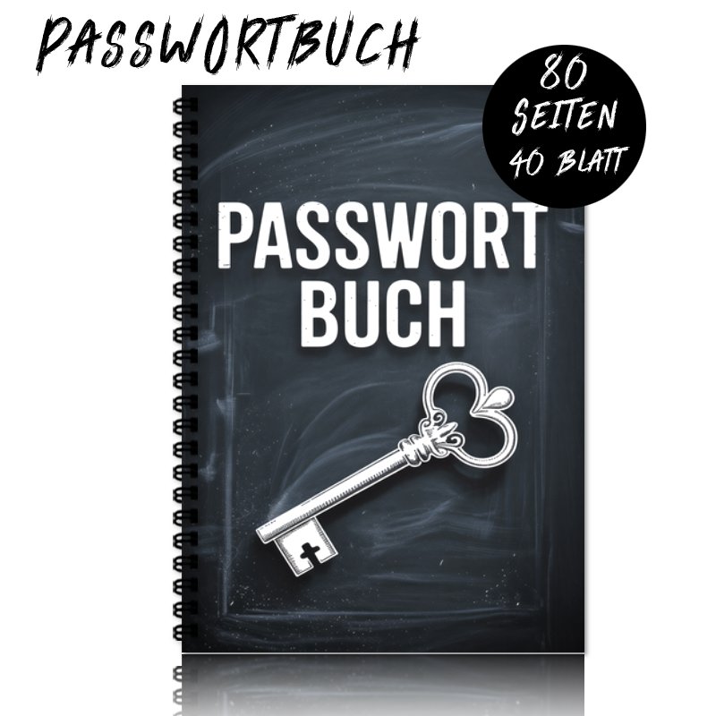 E-shop 1 Stück Deutsches Passwortbuch mit zufälligen Passwörtern – Spiralnotizbuch in deutscher Sprache, geeignet für Computer/Büro,