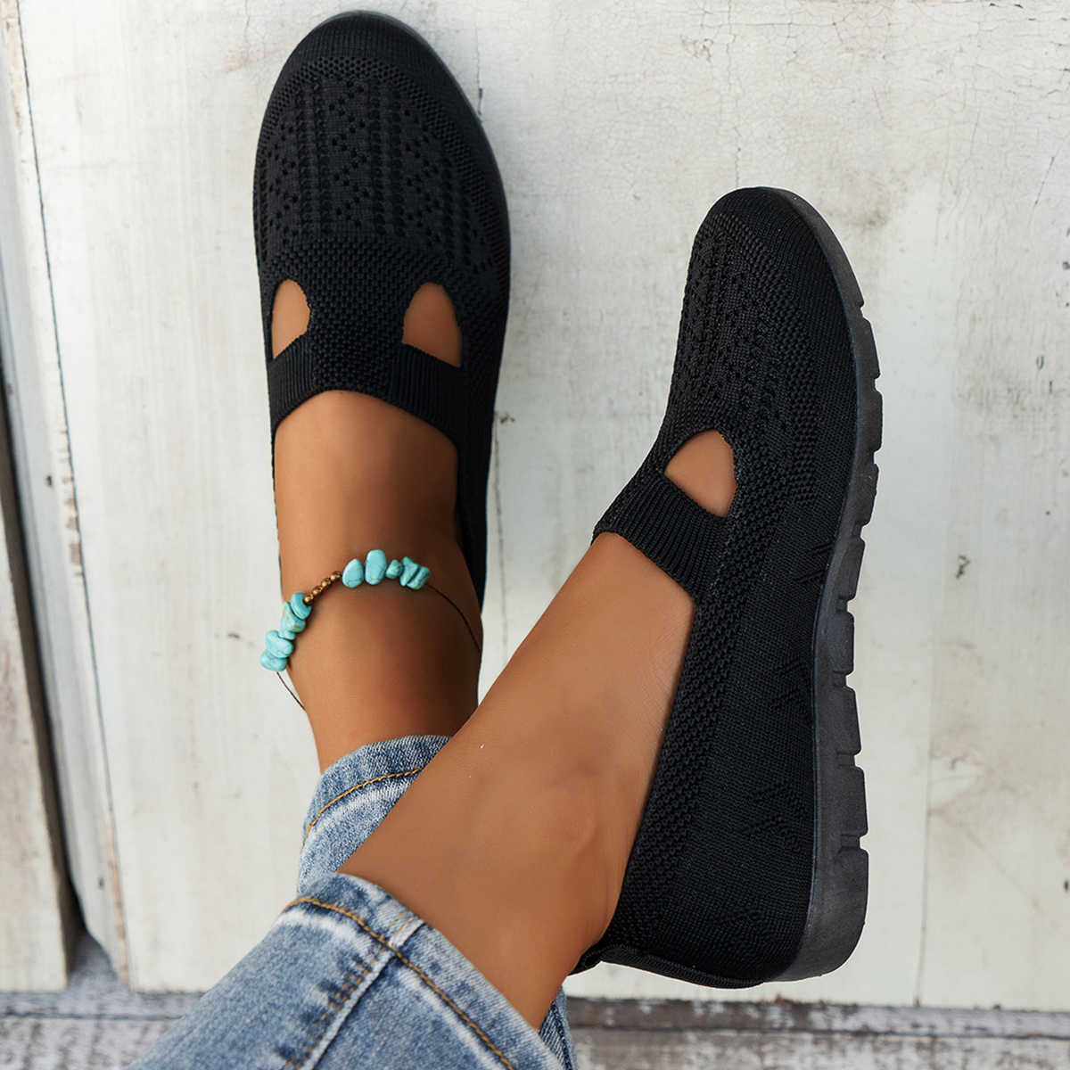 TEMU Women's Breathable Slip-on Flats, Comfortable Perfect For Mothers Flat Shoes Women Casual Shoes Female Loafers Fashion Sneakers, Women Shoes