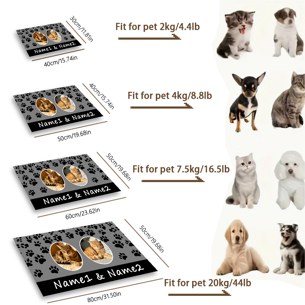 TEMU 1pc Personalized Custom Pet Mat - Custom Pet Feeding Mat With Name, Dog Food Mat, Cat Food Mat, For Home Pet Feeding Training And Drinking Water