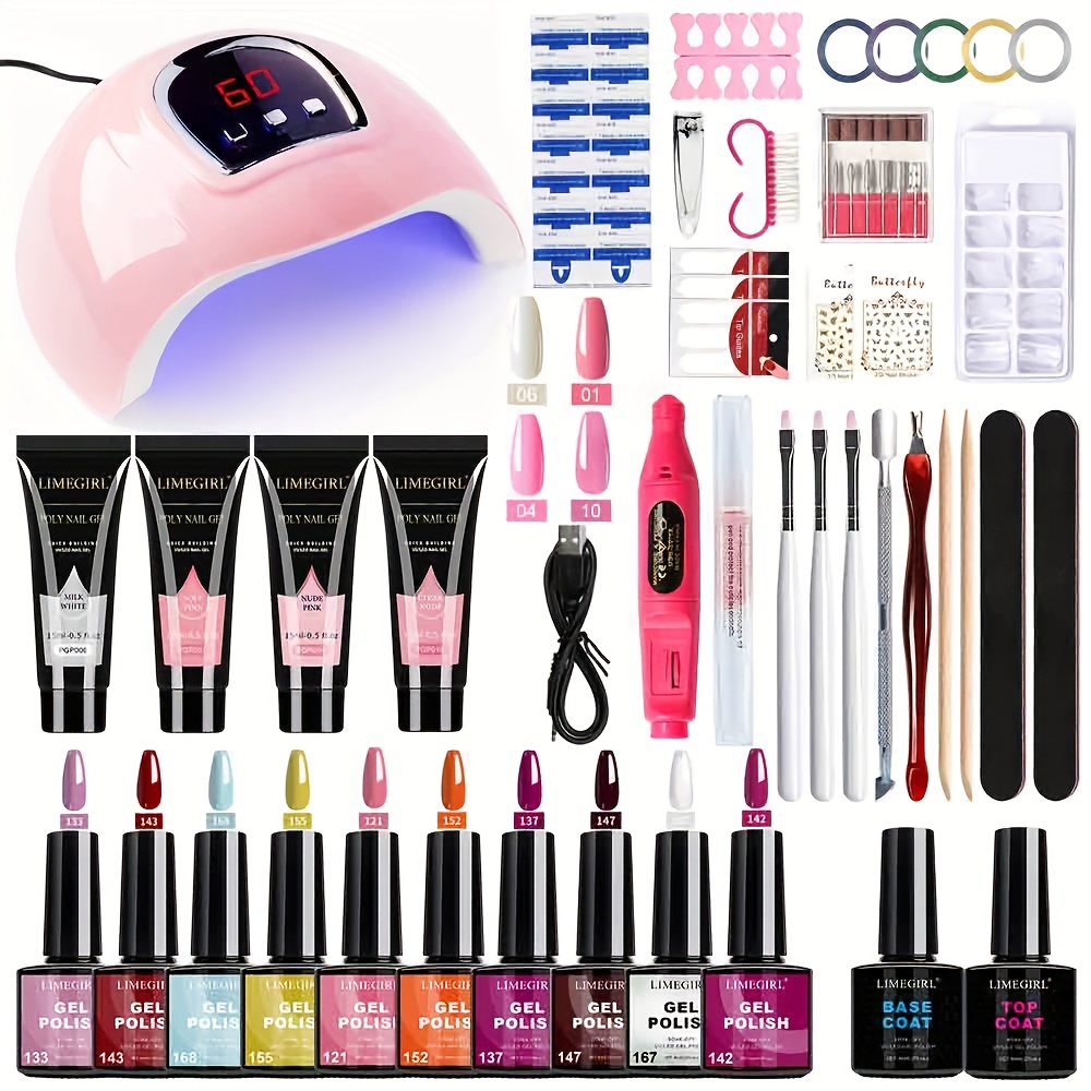 TEMU Nail Polish Kit With U V Lamp And Drill Starter Kit More Colors Gel Nail Polish Nail Art Gel Manicure Kit