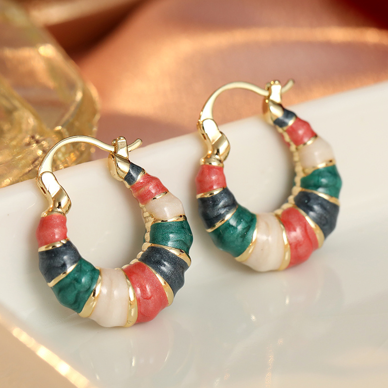 TEMU Orecchini colorati da donna con , multicolore, design a spaziatura segmentata, versatili per viaggi quotidiani e appuntamenti, borchie a