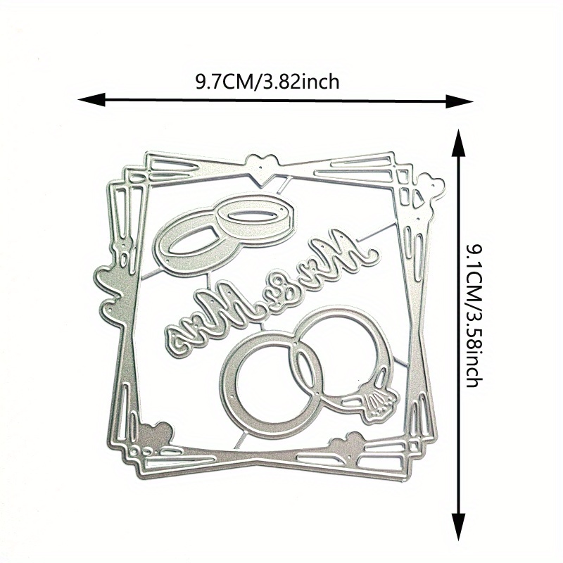 Image of Wedding Ring Valentine's Day Heart Metal Cutting Dies Stencil Scrapbooking Embossing Paper Cards Album Making Decorative Craft Cut Template