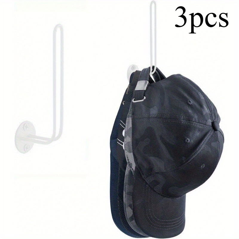 TEMU 3pcs Metal L-shaped , Used For Baseball Caps, Hat Storage Rack Hooks, Wall Mounted Hat Racks, Household Metal Multifunctional Storage Organizer