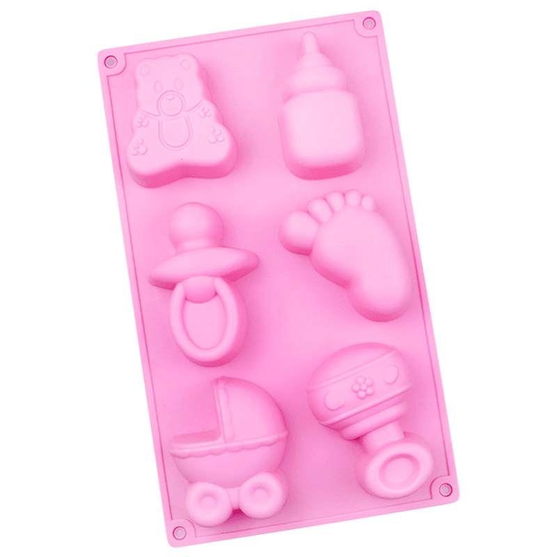 Image of 6- Cartoon Silicone Cake Mold For And Footprint, Mold, Chocolate Baking Mold, Pastry, Jelly Mold