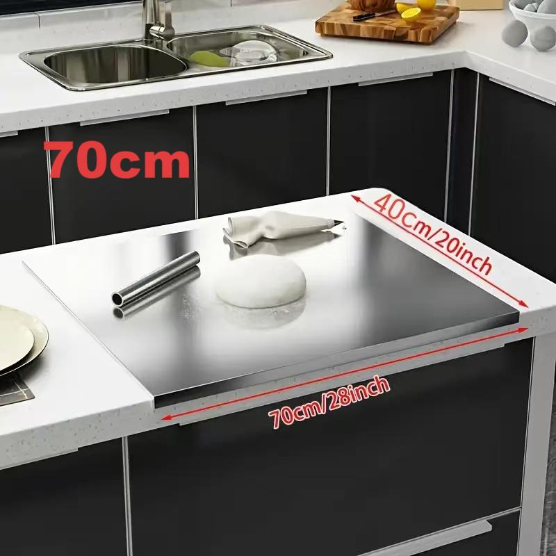 Extra Large Double-sided Stainless Steel Cutting Board Rolling Board, 27.5 X 15.75 Inches Cutting Baking Easy To Clean Kitchen Supplies