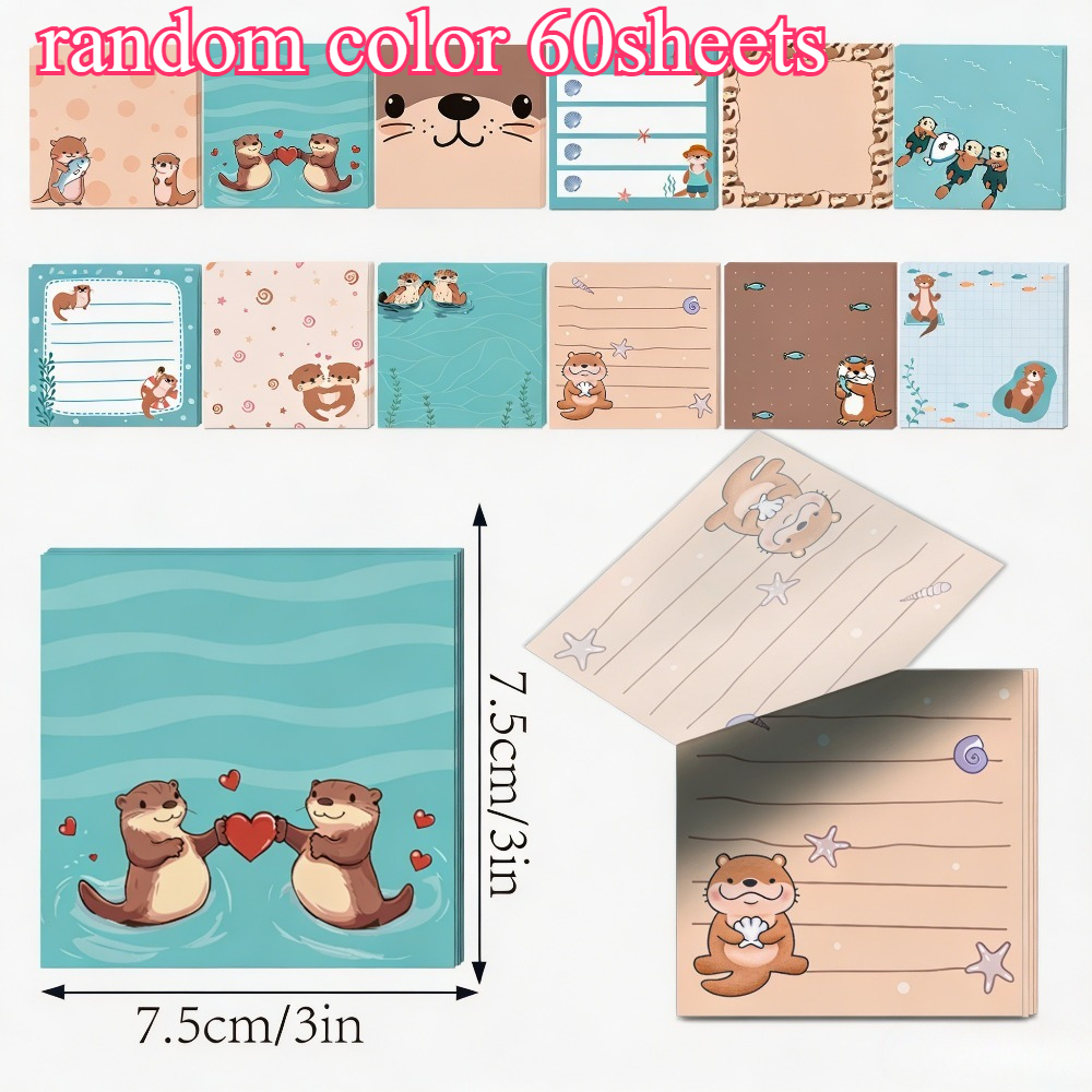 TEMU 60pcs Adorables Notes Autocollantes sur le Thème de la , Convient pour le Journaling, la Décoration de Bureau et - Écusons Carrés de de Mer avec