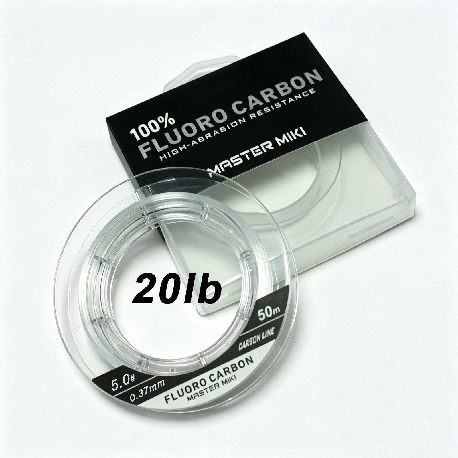 TEMU 50m/54.6yds, 5-48lb, 100% Fluorocarbon Line, Invisible Underwater, Abrasion-resistant Against Rocks, Fast Sinking, Low Stretch, Saltwater