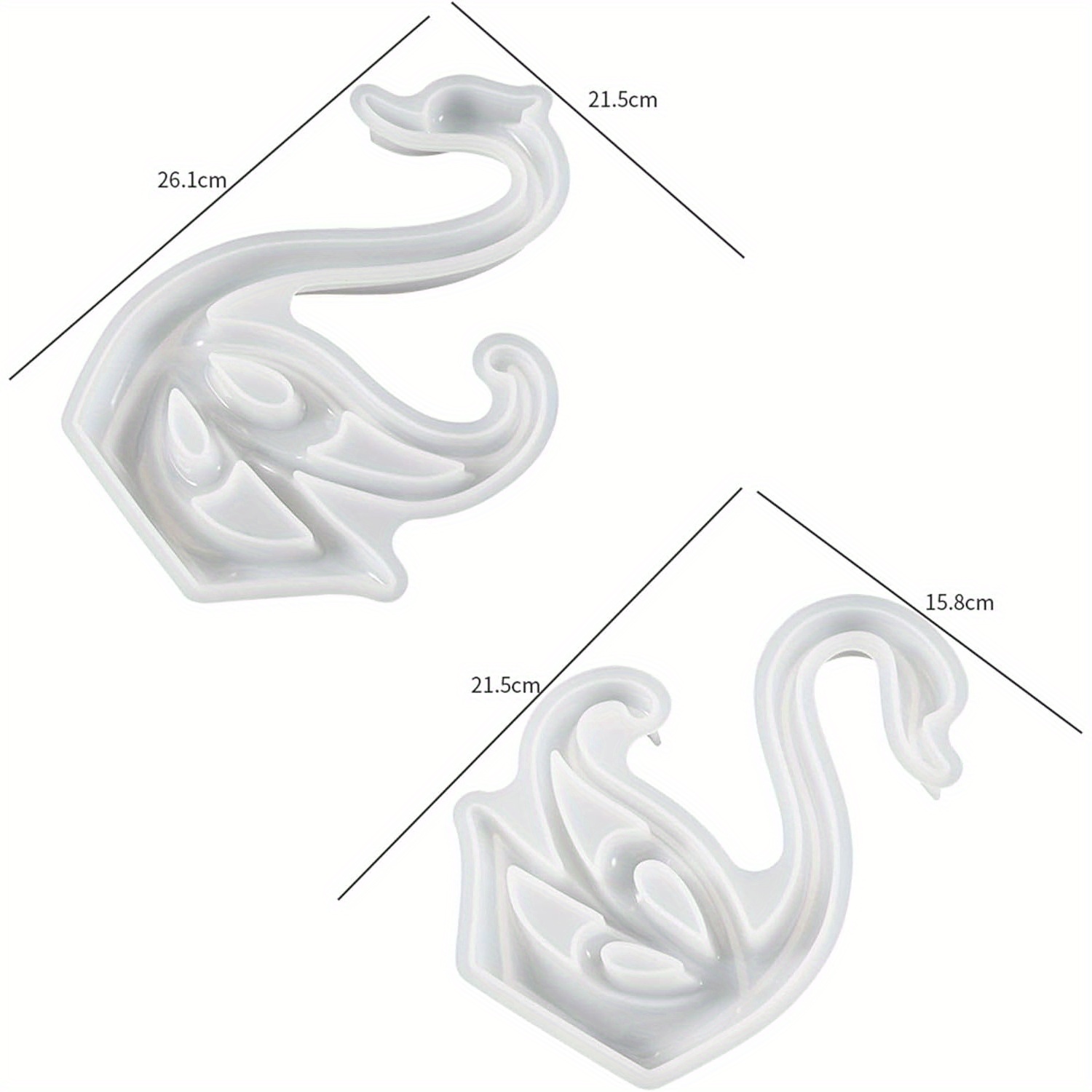 TEMU 2 Pack Swan Resin Mold - 3d Animal Candle Mold Silicone For Cake, Clay, Resin Making And Craft Supplies
