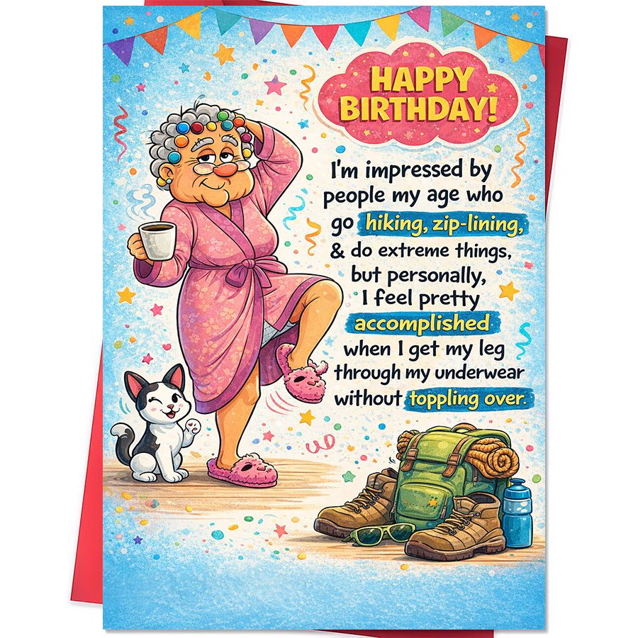 TEMU 1pc Greeting Card And 1pc Envelope, Funny Card For Seniors To Admiration And Humorous Halloween Christmas Thanksgiving