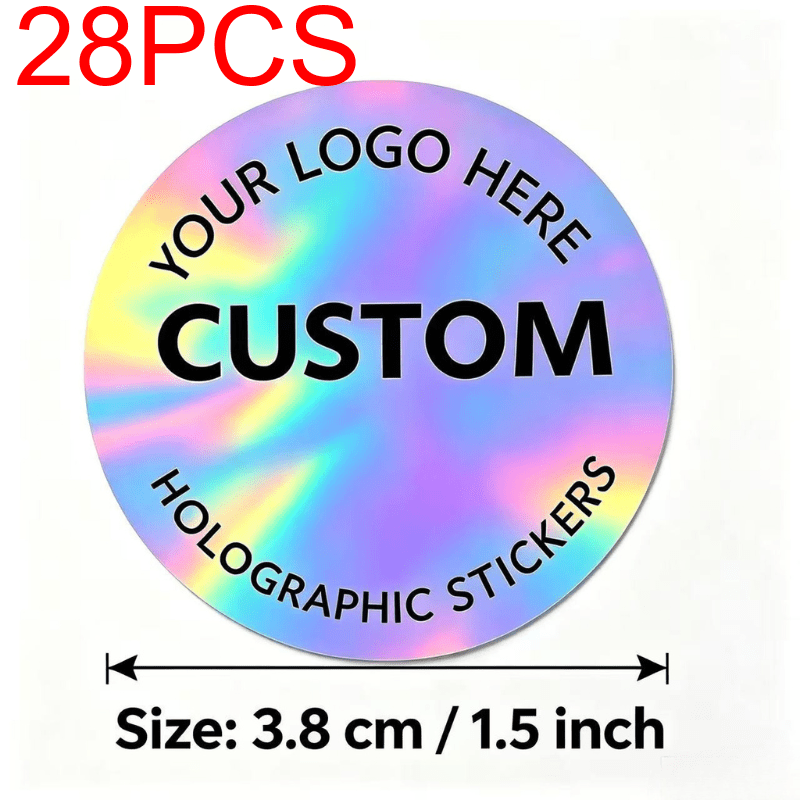 TEMU 28-840pcs Pattern Stickers, Round, Size 3.8cm X 1.5inch, For Corporate, Store, Custom Business Logos, Brand Logos, Store Signs, Illustrations, ,