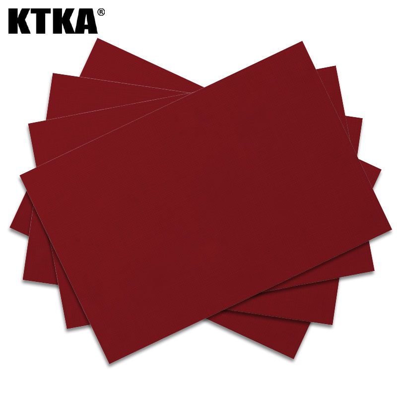 TEMU Set mit 4/6/8 Stück weinroten einfarbigen Tischsets mit einfachen Mustern, hitzebeständig rutschfest, ideal für Hochzeiten, Geburtstage, sowie