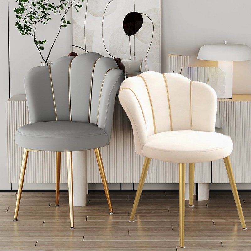 white christmas dresses Velvet Upholstery Round Accent Chair Dressing Stool – Living and Home main image 0