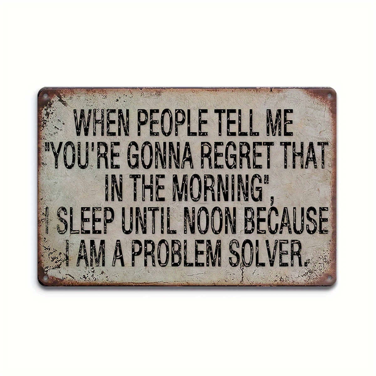 TEMU 2d Flat - 1pc Of 2d Flat Retro Metal Tin Sign (12''*8''), Featuring The Humorous Quote ' I Am A '. This Vintage- Is Perfect For Decorating