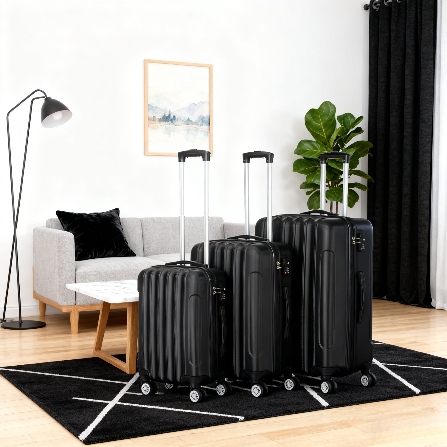 Luggage Set, 3in 1, Luggage With Spinner Wheels, Durable Lightweight Hardshell Suitcase, Travel Sets With Handle And Trolley