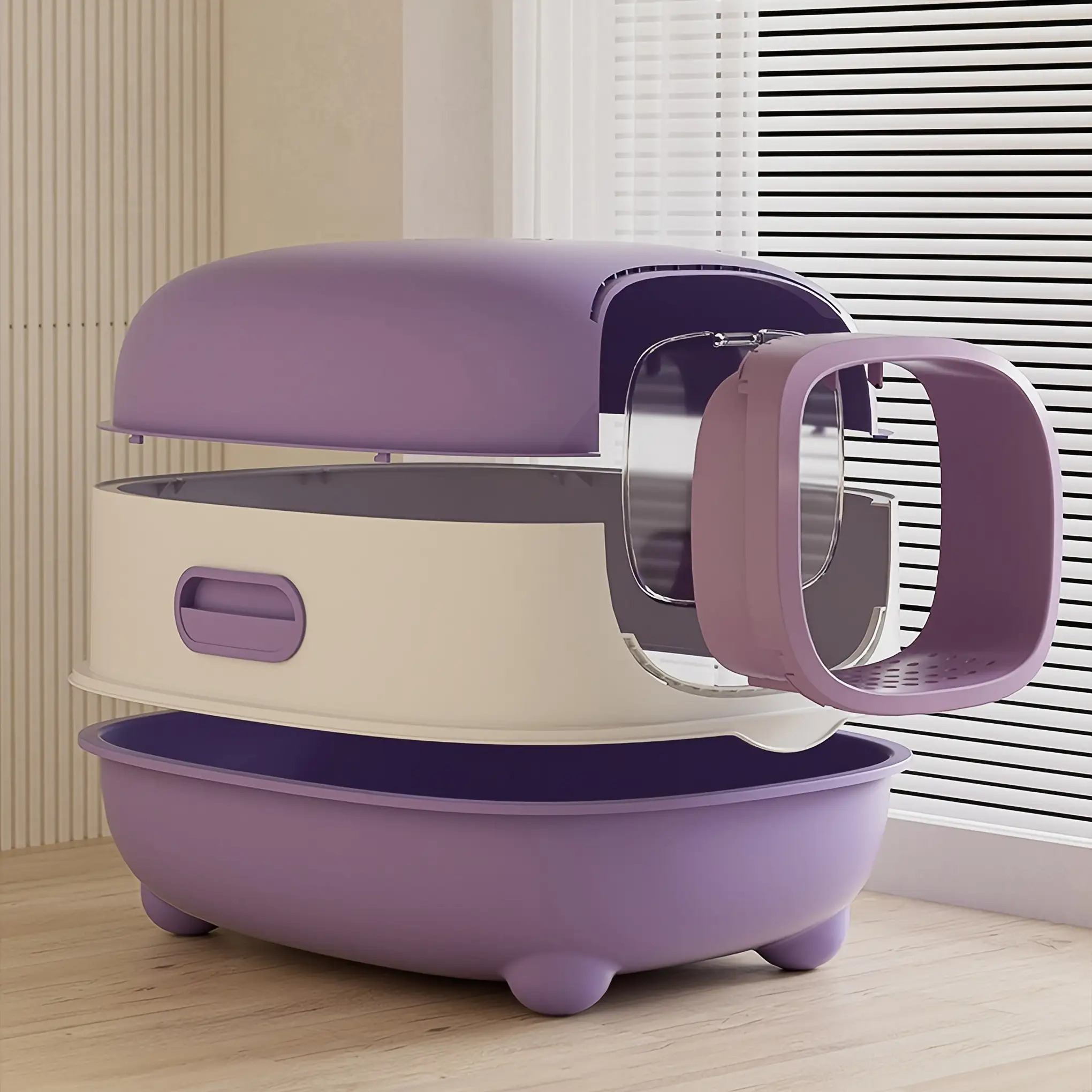 extra large luxury fully enclosed litter box, elevated   anti-leak large capacity durable cat toilet with cleaning shovel,   to litter spillage! elevated   toilet, increased capacity durable,   with cleaning shovel Product details 1