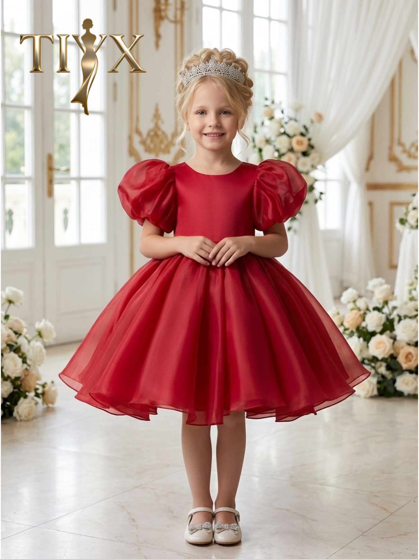 childrens red bridesmaid dresses Little Girls Red Satin Ball Gown/Wedding Pricness Dresses – Children's  Territory a Unit of VIC&SI LLC