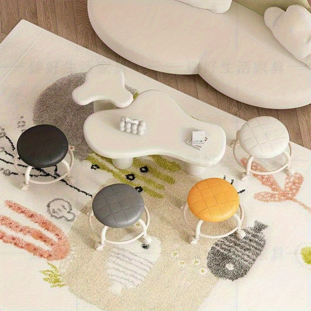 1pc small stools with wheels low stools round stools household mobile swivel stools shoe stools multifunctional beauty sewing   repair and shoe changing stools with a   weight not exceeding 70   Product details 5
