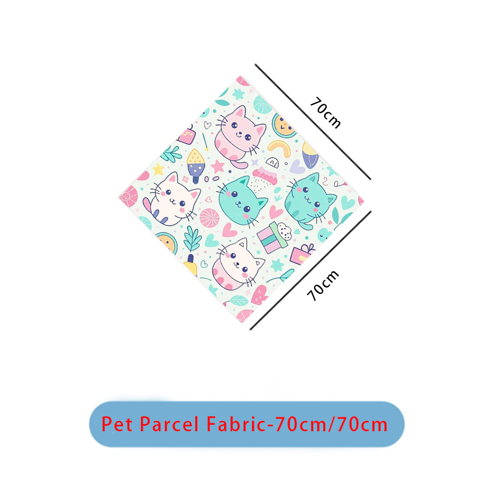 TEMU 1pc, 2d Flat Cartoon Kitten Print Pet Grooming Bag For Birds, Kittens, Rabbits, Nail Clipping, Ear Cleaning, Anti-struggle Fixed Wrapping Cloth,