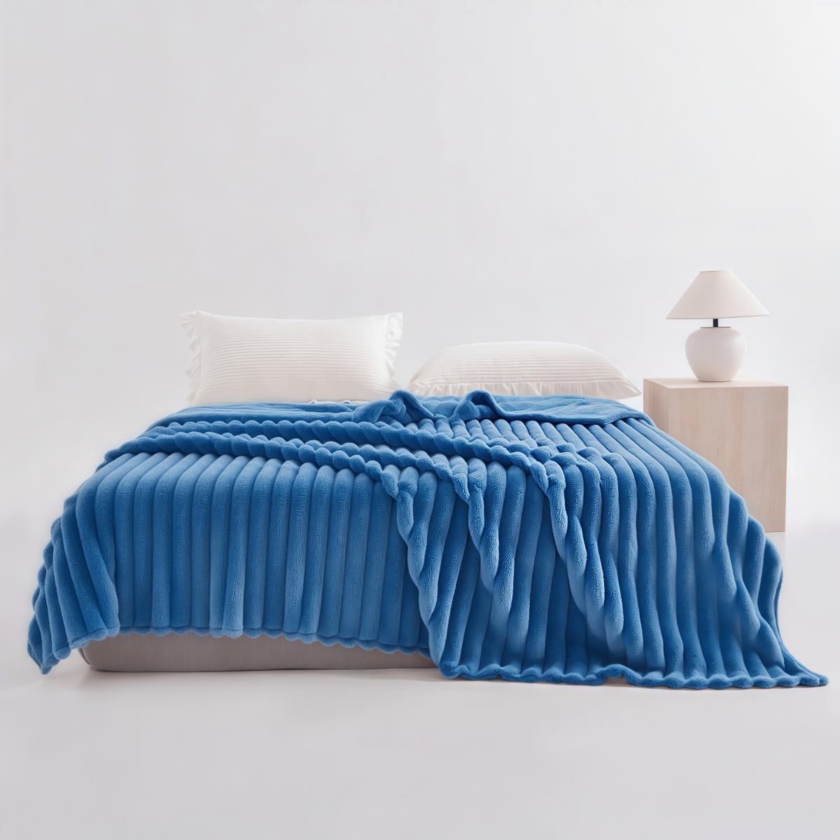 Soft Faux Rabbit Fur Children's Blanket, Stylish Striped Design