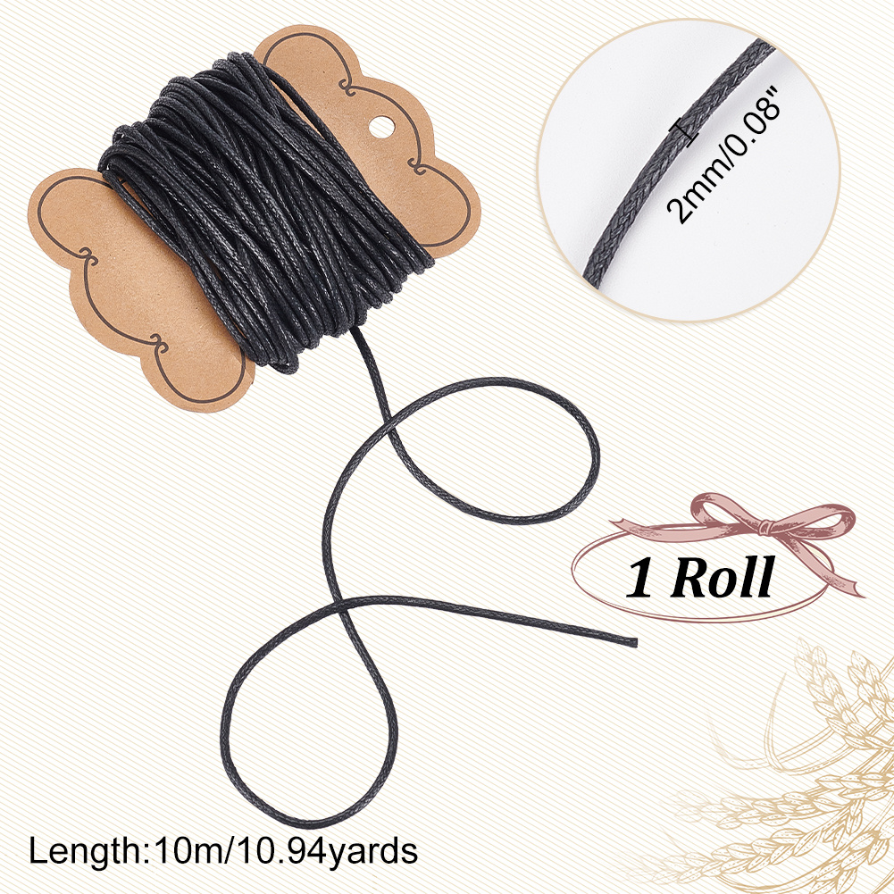 Image of 1set 10ms Black Cord 2mm In Diameter Ornaments Christmas Thanksgiving New Year's Gifts