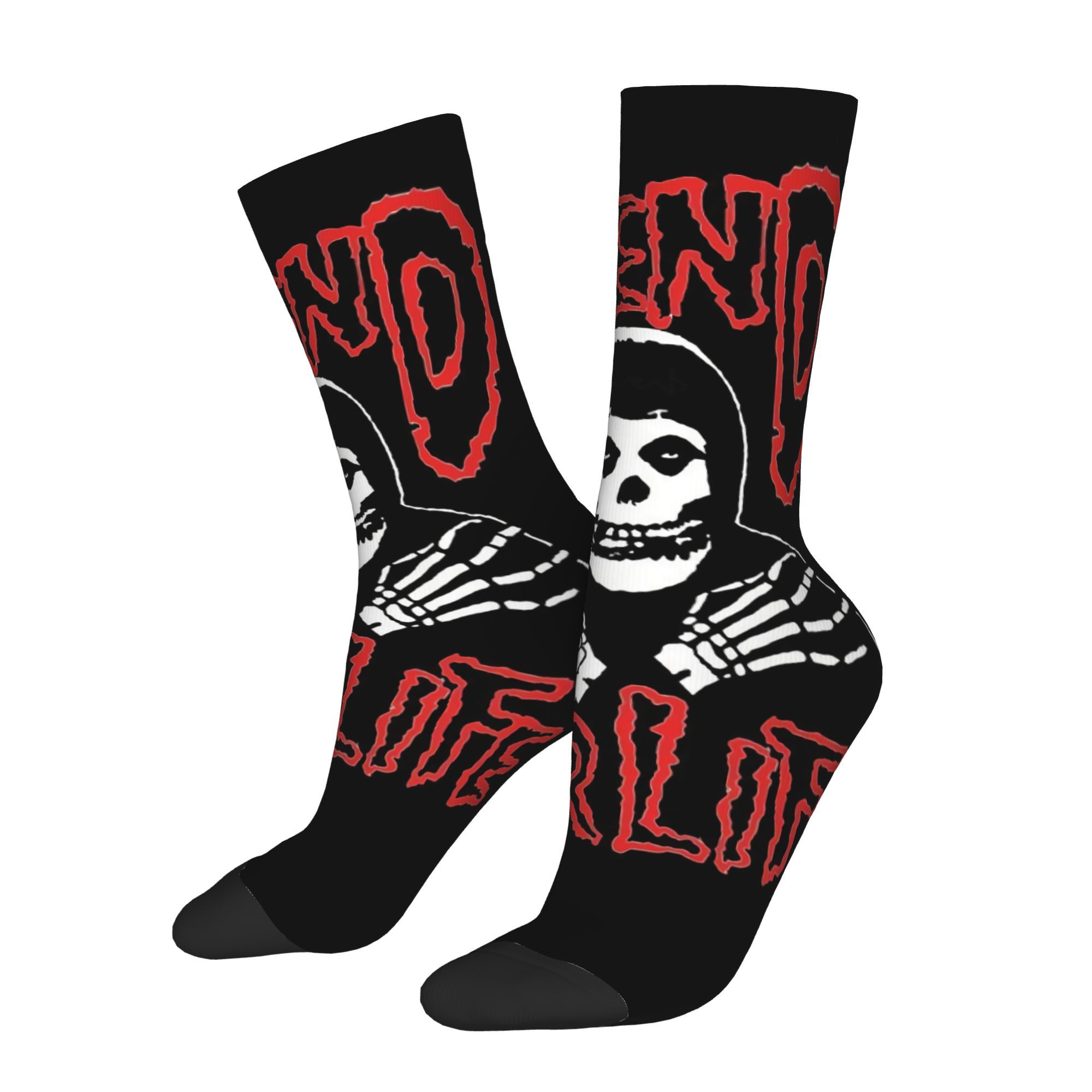 

1 Pair Cool Skull Cartoon Pattern Socks, Seamless 3d , Knit Fabric, Polyester 95% Elastane 5%, Casual Crew Socks For All , Hand Washable - Unique Gift Idea