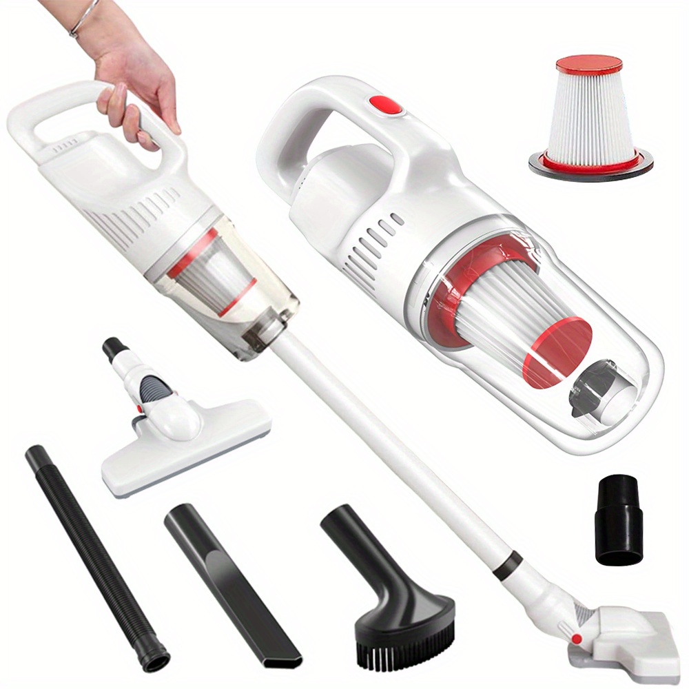 Vacuum Cleaner Replacement Parts, Brush, 500ml Large Dust Container, 2 Washable Filter , Car And Office