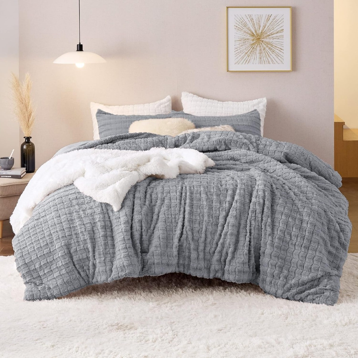 

Bedsure Fluffy Set 3pcs (1 + 2 Pillowcases) - Fur , , Bedding Set, Bed Set