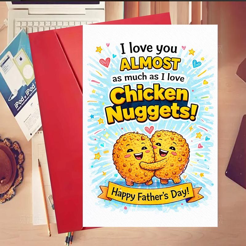 TEMU 1pc Funny Chicken Lover Card Suitable For Dad - Humorous Greeting Card With Envelope For Daily Surprises, Father' Day Gifts, Birthdays & Chicken