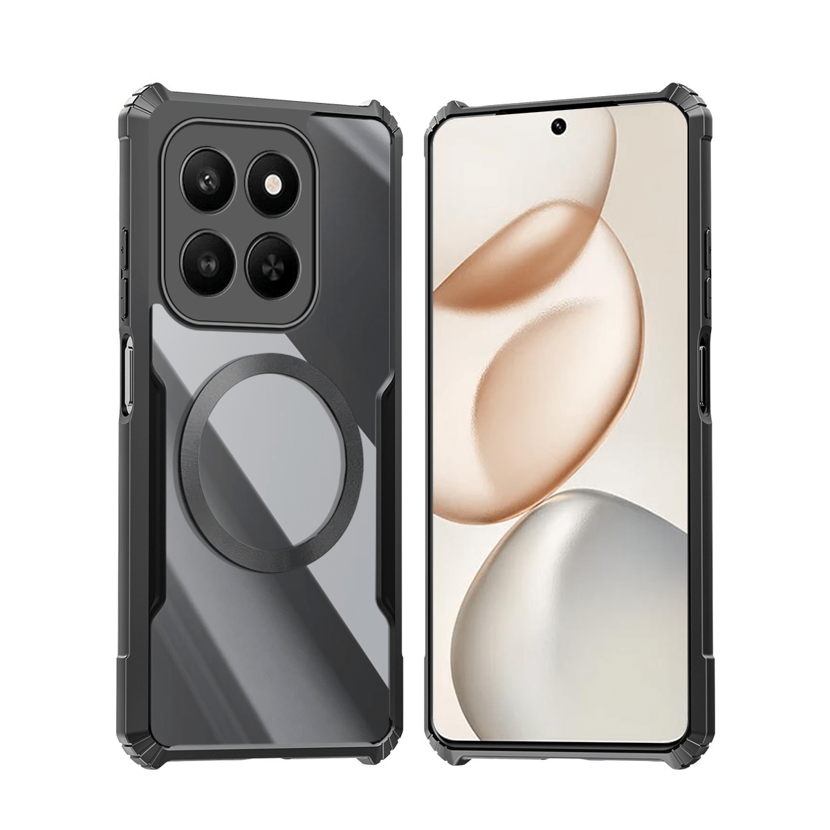 TEMU Custodia per Telefono: Compatibile con Honor 400 , Custodia Magnetica, Copertura Antishock, Morbida, Acrilico , Protezione Posteriore