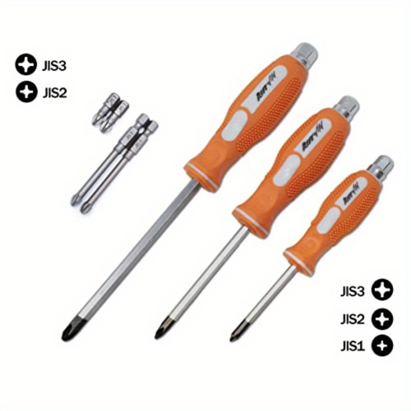 7pcs jis japanese   driver set with 1 2 3 screwdrivers short long bits 1   heavy duty chrome vanadium steel s2 steel construction magnetic impact resistant bits for professional mechanics   machinery   remove fasteners manual tool kit diy tools precision screwdriver   construction home   automotive repair Product details 1