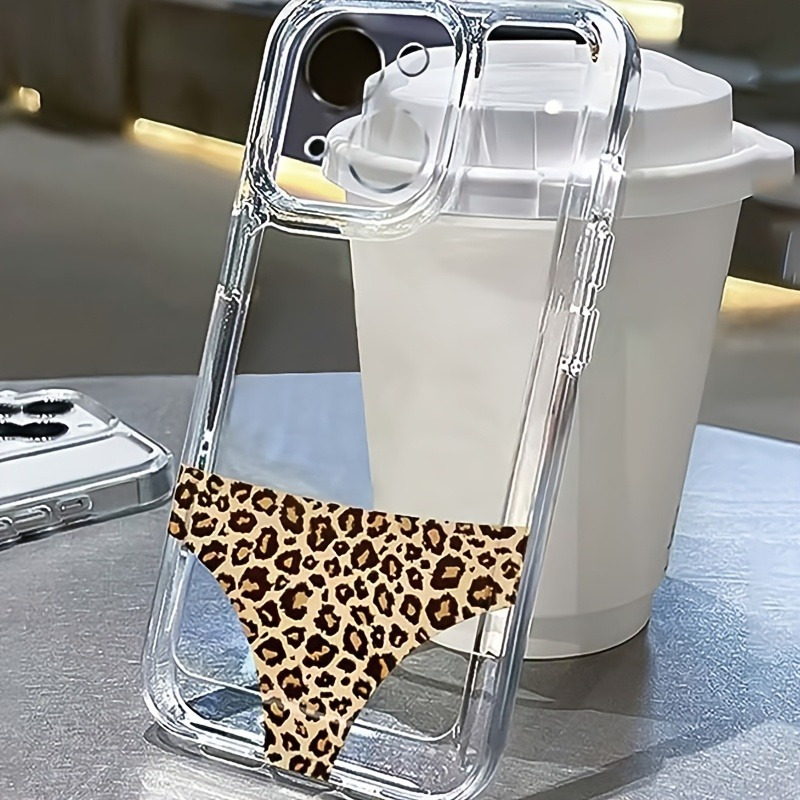 TEMU Phone Case - A Trendy And Stylish Leopard Print Inner Layer Phone Case Transparent And Shockproof, Suitable For Iphone 16, 15, 14, 13, 12, Xs,